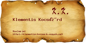 Klementis Kocsárd névjegykártya